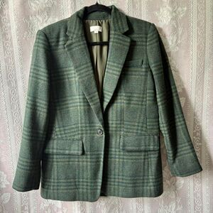 Loft Women's Green Houndstooth Blazer